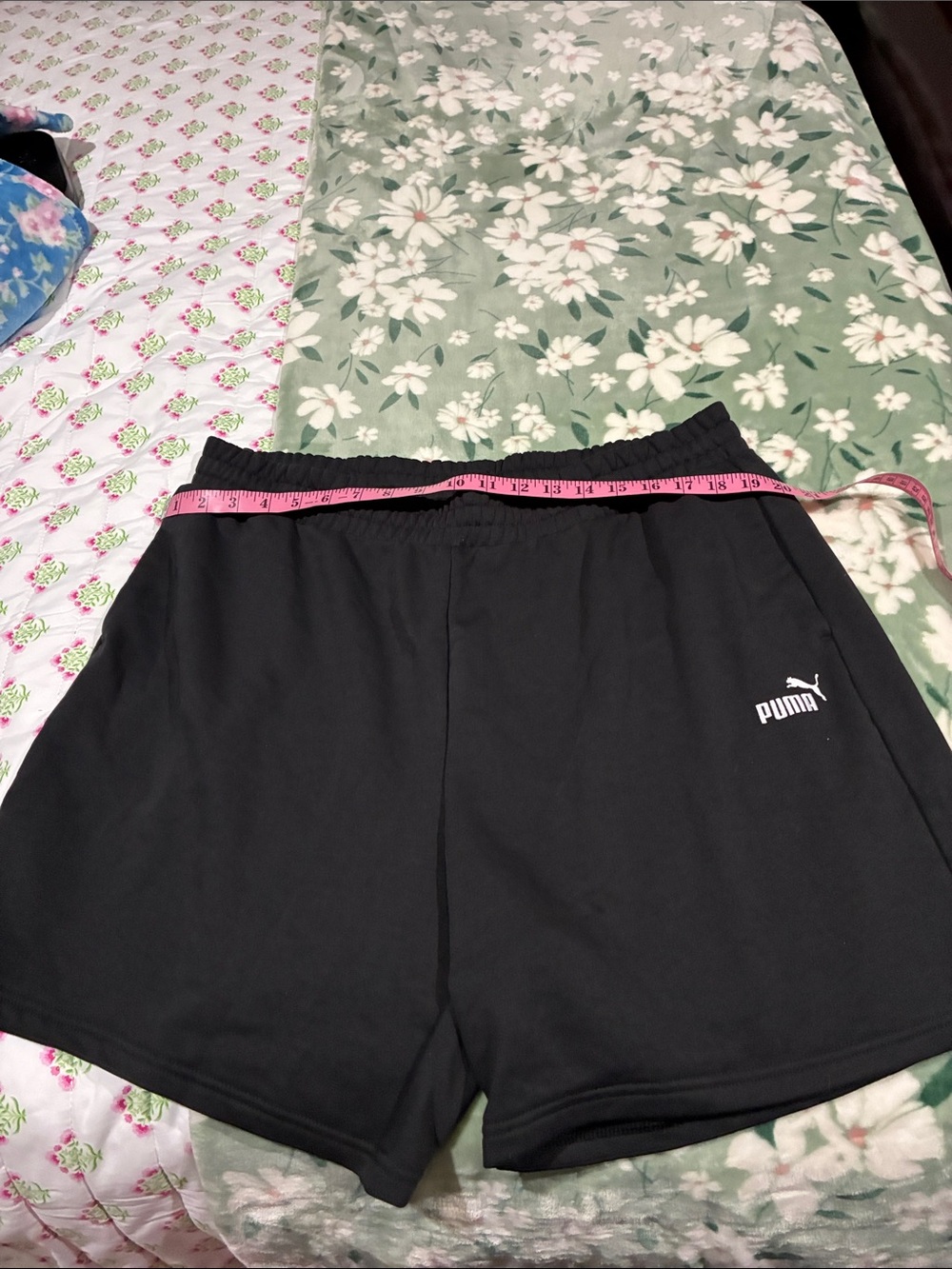 Puma Black Women's Athletic Shorts with White Logo